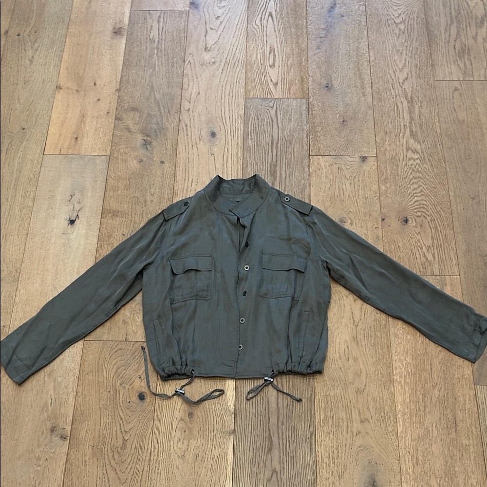 Olive Green Rails Women's Silk Blend Jacket